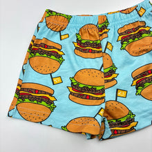 Load image into Gallery viewer, Unisex SHEIN, lightweight shorts, elasticated, burgers, EUC, size 00,  