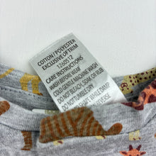 Load image into Gallery viewer, Unisex Dymples, grey marle romper, jungle animals, EUC, size 0000,  