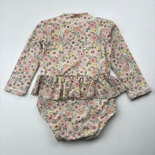 Load image into Gallery viewer, Girls Baby Berry, floral long sleeve swin one-piece, EUC, size 0,  