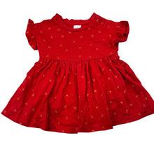 Load image into Gallery viewer, Girls Anko, red cotton romper dress, GUC, size 00, L: 33cm