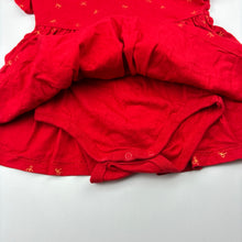 Load image into Gallery viewer, Girls Anko, red cotton romper dress, GUC, size 00, L: 33cm