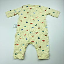 Load image into Gallery viewer, Boys Uniqlo, cotton romper, tractors, EUC, size 000,  