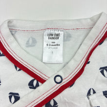 Load image into Gallery viewer, Boys Target, cotton bodysuit / romper, sailboats, GUC, size 000,  