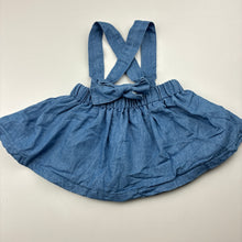 Load image into Gallery viewer, Girls La Sienna Couture, chambray cotton suspender skirt, EUC, size 0000,  