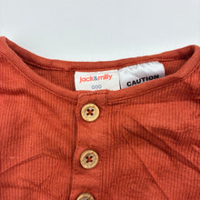 Load image into Gallery viewer, Unisex Jack &amp; Milly, soft feel stretchy ribbed henley romper, EUC, size 000,  