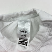 Load image into Gallery viewer, Unisex Bonds, white stretchy tee / top, EUC, size 000,  