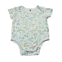 Load image into Gallery viewer, Girls Dymples, floral organic cotton bodysuit / romper, GUC, size 1,  
