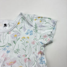Load image into Gallery viewer, Girls Dymples, floral organic cotton bodysuit / romper, GUC, size 1,  