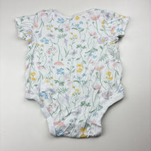 Load image into Gallery viewer, Girls Dymples, floral organic cotton bodysuit / romper, GUC, size 1,  