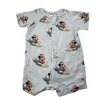 Load image into Gallery viewer, Unisex Disney, Mickey Mouse Christmas zip romper, GUC, size 00,  