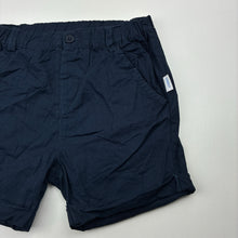 Load image into Gallery viewer, Boys Sprout, navy lightweight cotton shorts, elasticated, GUC, size 1,  