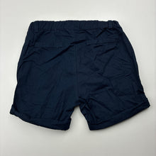 Load image into Gallery viewer, Boys Sprout, navy lightweight cotton shorts, elasticated, GUC, size 1,  