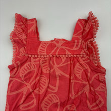Load image into Gallery viewer, Girls Carters, coral cotton romper, butterflies, EUC, size 000,  