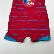 Load image into Gallery viewer, Boys Bright Bots, striped cotton romper, dog, EUC, size 0,  