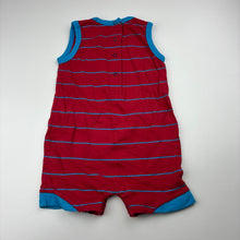 Load image into Gallery viewer, Boys Bright Bots, striped cotton romper, dog, EUC, size 0,  