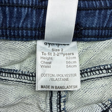 Load image into Gallery viewer, Boys Dymples, soft feel knit denim shorts, elasticated, GUC, size 2,  
