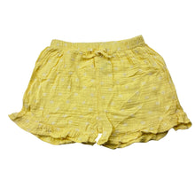 Load image into Gallery viewer, Girls yellow, lightweight cotton shorts, elasticated, GUC, size 4,  