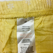 Load image into Gallery viewer, Girls yellow, lightweight cotton shorts, elasticated, GUC, size 4,  