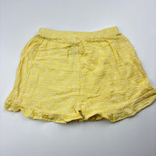 Load image into Gallery viewer, Girls yellow, lightweight cotton shorts, elasticated, GUC, size 4,  