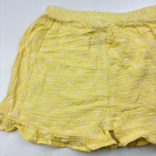 Load image into Gallery viewer, Girls yellow, lightweight cotton shorts, elasticated, GUC, size 4,  