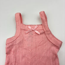 Load image into Gallery viewer, Girls Dymples, pink pointelle cotton singletsuit romper, EUC, size 0000,  