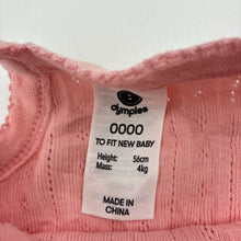 Load image into Gallery viewer, Girls Dymples, pink pointelle cotton singletsuit romper, EUC, size 0000,  