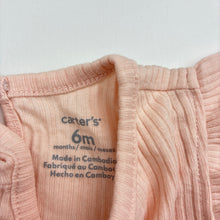 Load image into Gallery viewer, Girls Carters, pink romper dress, dragonflies, EUC, size 6 months, L: 34cm