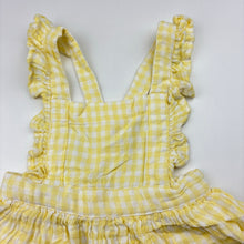 Load image into Gallery viewer, Girls Anko, lined cotton overalls dress, EUC, size 00, L: 36cm