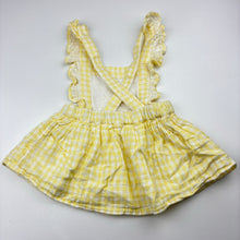 Load image into Gallery viewer, Girls Anko, lined cotton overalls dress, EUC, size 00, L: 36cm