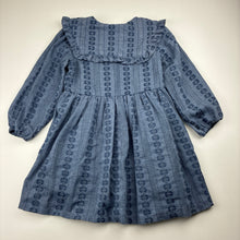 Load image into Gallery viewer, Girls Fox &amp; Finch, cotton lined cotton/linen blend long sleeve dress, GUC, size 3, L: 51cm