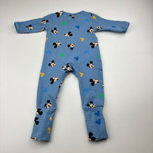 Load image into Gallery viewer, Boys Disney, Mickey Mouse stretchy zip coverall / romper, GUC, size 0000,  