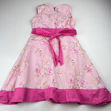 Load image into Gallery viewer, Girls Disney, Princess lined floral cotton dress, mark back hem, FUC, size 3, L: 59cm