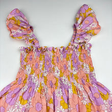 Load image into Gallery viewer, Girls Ekos, handmade lightweight floral summer dress, EUC, size 5-6, L: 58cm