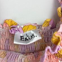 Load image into Gallery viewer, Girls Ekos, handmade lightweight floral summer dress, EUC, size 5-6, L: 58cm