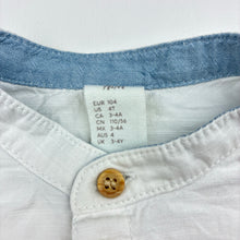 Load image into Gallery viewer, Boys H&amp;M, lightweight cotton long sleeve shirt, light mark on back, FUC, size 4,  
