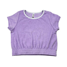 Load image into Gallery viewer, Girls KID, purple terry short sleeve top, GUC, size 4,  