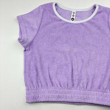 Load image into Gallery viewer, Girls KID, purple terry short sleeve top, GUC, size 4,  