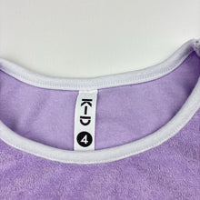 Load image into Gallery viewer, Girls KID, purple terry short sleeve top, GUC, size 4,  