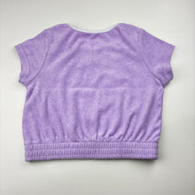 Load image into Gallery viewer, Girls KID, purple terry short sleeve top, GUC, size 4,  