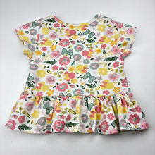 Load image into Gallery viewer, Girls Disney, Minnie Mouse floral peplum top, marks on front, FUC, size 4,  