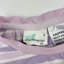 Load image into Gallery viewer, Girls Peter Alexander, striped stretchy pyjama top, GUC, size 2,  