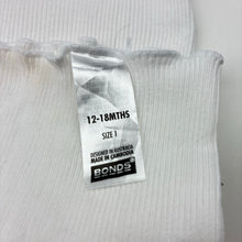 Load image into Gallery viewer, Unisex Bonds, white ribbed cotton singlet top, FUC, size 1,  