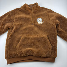 Load image into Gallery viewer, Boys lined, brown fleece sweater, lion, EUC, size 6,  