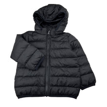 Load image into Gallery viewer, Unisex H&amp;M, black hooded puffer jacket / coat, GUC, size 1,  