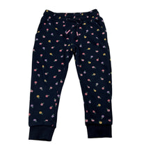 Load image into Gallery viewer, Girls Target, navy floral fleece lined track pants, Inside leg: 34.5cm, GUC, size 3,  