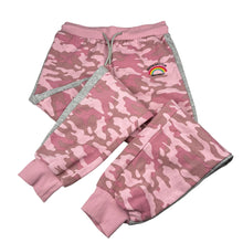 Load image into Gallery viewer, Girls THREADGIRLS, pink camo print fleece lined track pants, Inside leg: 61cm, FUC, size 9-10,  