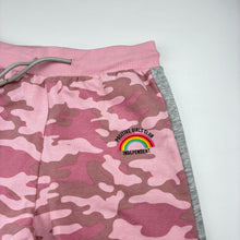 Load image into Gallery viewer, Girls THREADGIRLS, pink camo print fleece lined track pants, Inside leg: 61cm, FUC, size 9-10,  