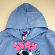 Load image into Gallery viewer, Girls Disney, Stitch fleece lined hoodie sweater, mark front &amp; back right cuff, FUC, size 12,  