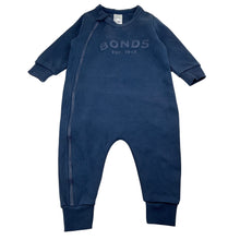 Load image into Gallery viewer, Unisex Bonds, navy TECHSWEATS zip romper, pilling on cuffs, FUC, size 0,  