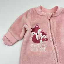 Load image into Gallery viewer, Girls Baby Berry, soft fleece zip coverall / romper, EUC, size 000,  